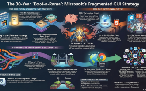 自Petzold时代以来，微软就一直缺乏连贯的图形用户界面（GUI）策略